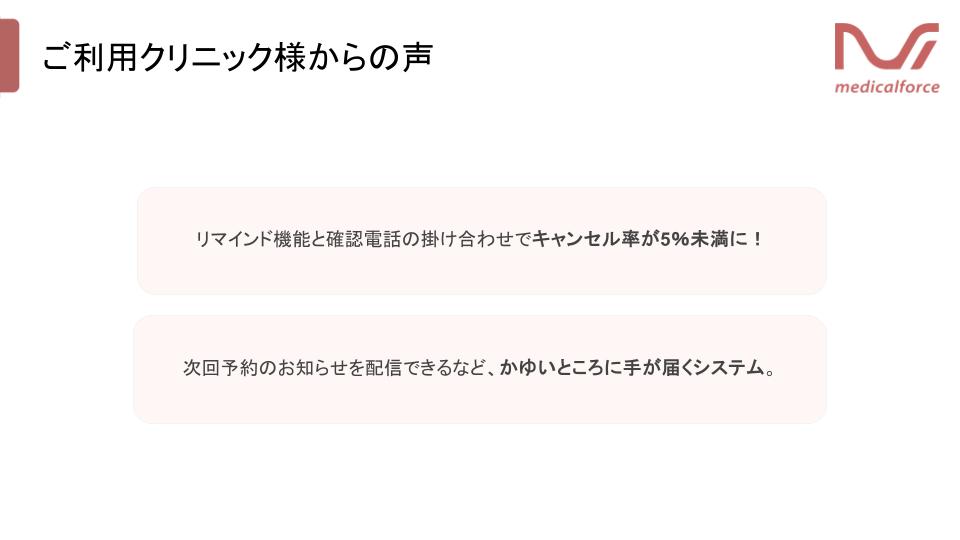 ご利用クリニック様からの声